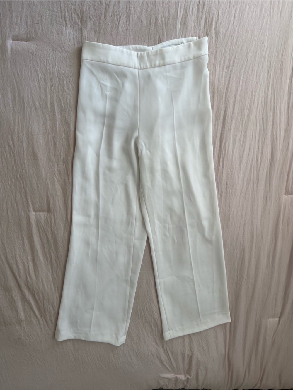 Zara White Tailored Wide-Leg Pants